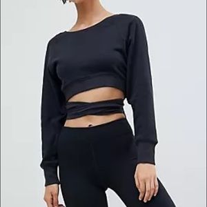 Free People Movement Superwoman Tie Wrap Sweater